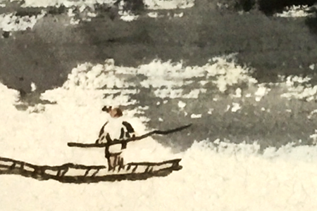 Vikon's Zen expression of the 'selfless' figure in his black and white paintings